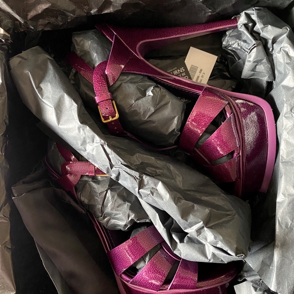 YSL TRIBUTE Platform Sandals. Size 37.5 - Picture 7 of 7